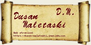 Dušan Maletaški vizit kartica